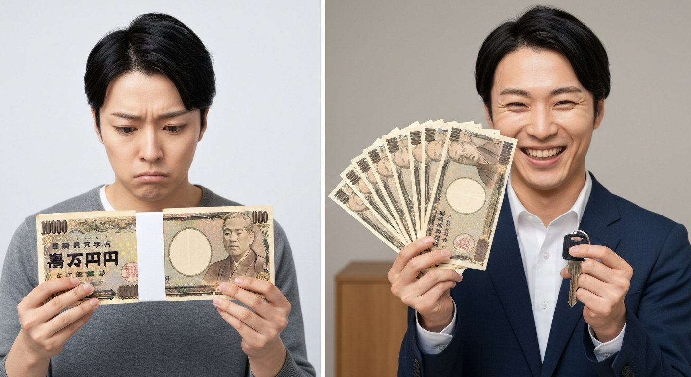 役員社宅導入前と導入後での手取り額の増加を比較するイメージ画像