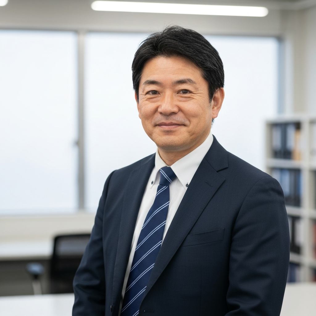 一人社長でも出張日当制度を活用できることを示す、自信に満ちた日本人男性経営者。