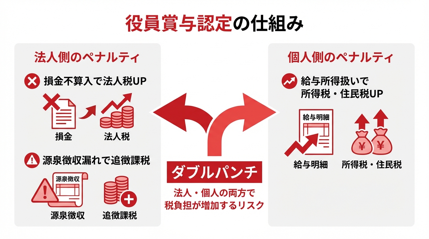 役員貸付金を無利息にした場合の役員賞与認定によるペナルティの仕組み